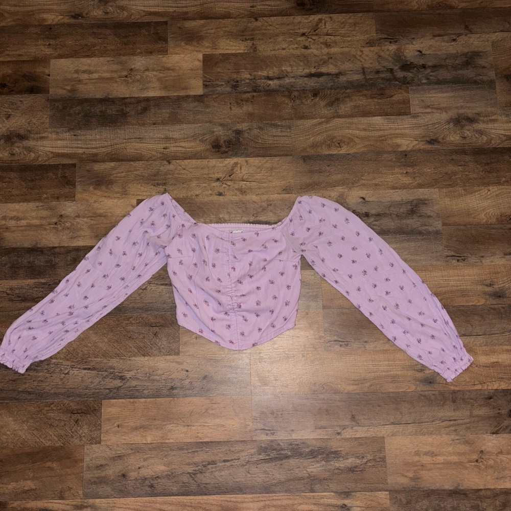 Hollister Light Purple Floral Blouse